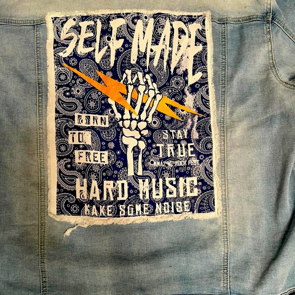 Men self made denim jacket